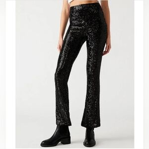 Steve Madden Stretch Flared Sequined Pants